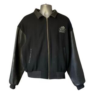iD Wear Tostitos Fiesta Bowl Bomber Jacket Wool Blend Leather Sleeve Size XL